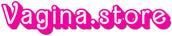 The text 'Vagina.store' is displayed in a bold, bright pink font with a white outline and a dark drop shadow, set against a solid white background.